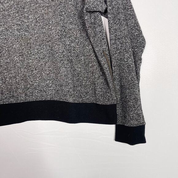 Soft Joie Medium M Heather Gray Black Side Zip Sweatshirt Pullover Crew Neck - Picture 3 of 7